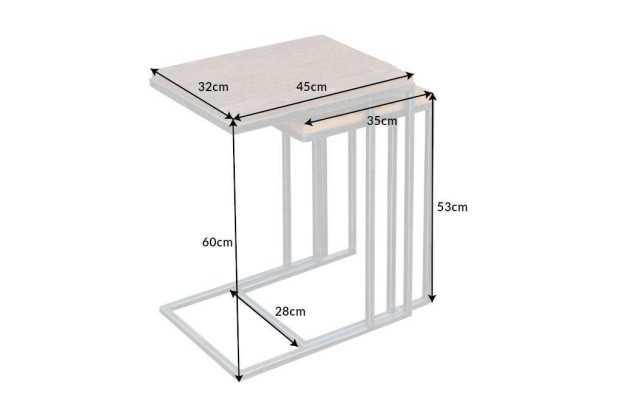 Table d'appoint Barracuda set de 2 bois recyclé