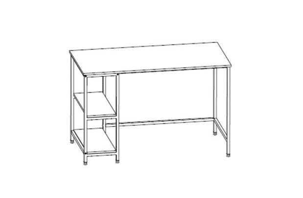 Bureau 120 cm 'Rustico' avec 2 étagères