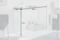 Bureau de 100 cm design en verre trempé transparent