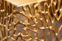 Ensemble de 2 tables d'appoint en forme de feuille en métal doré