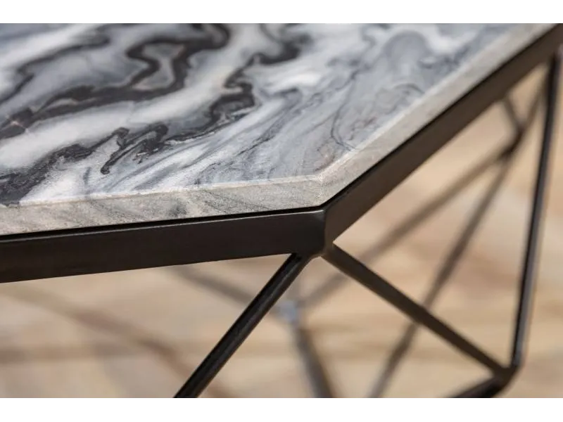 Table basse Diamond 70cm en marbre coloris gris