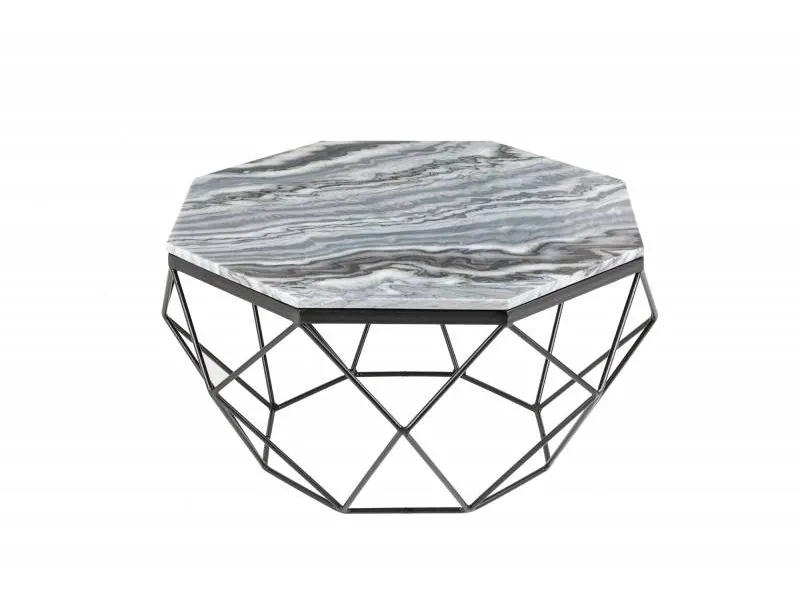 Table basse Diamond 70cm en marbre coloris gris