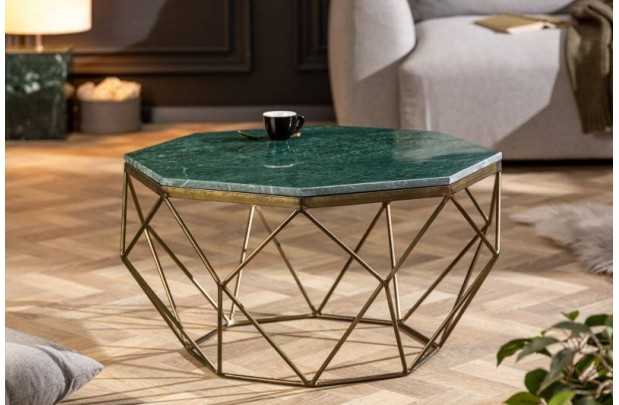 Table basse Diamond 70cm en marbre coloris vert