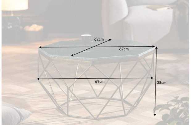 Table basse Diamond 70cm en marbre coloris vert