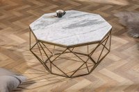 Table basse Diamond 70cm en marbre coloris blanc