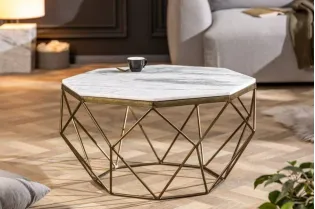 Table basse Diamond 70cm en marbre coloris blanc 2