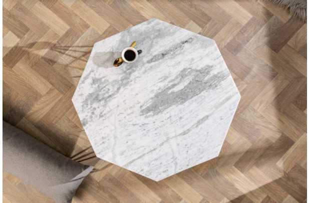 Table basse Diamond 70cm en marbre coloris blanc