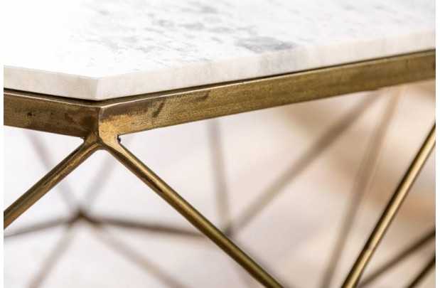 Table basse Diamond 70cm en marbre coloris blanc