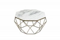 Table basse Diamond 70cm en marbre coloris blanc