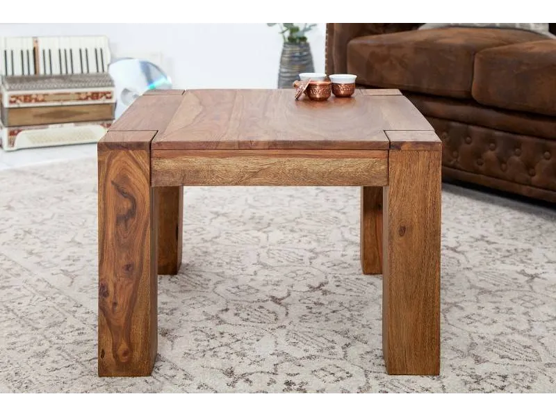 Table basse carrée 60 cm en bois massif
