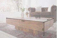 Table basse 110 cm moderne en bois massif palissandre