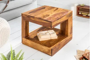 Table basse en bois massif de 45cm coloris naturel 2