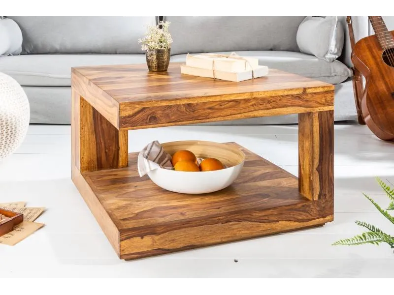 Table basse en bois massif de 60cm coloris naturel