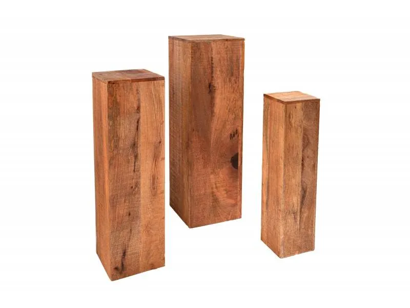 Colonnes décoratives de couleur naturelle en manguier massif