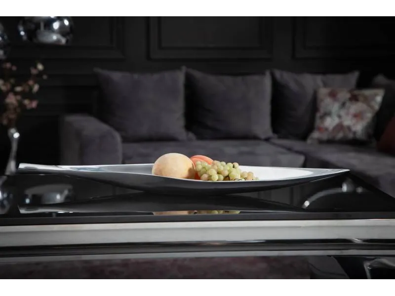 Bol de fruits design en aluminium 60x15cm coloris argent