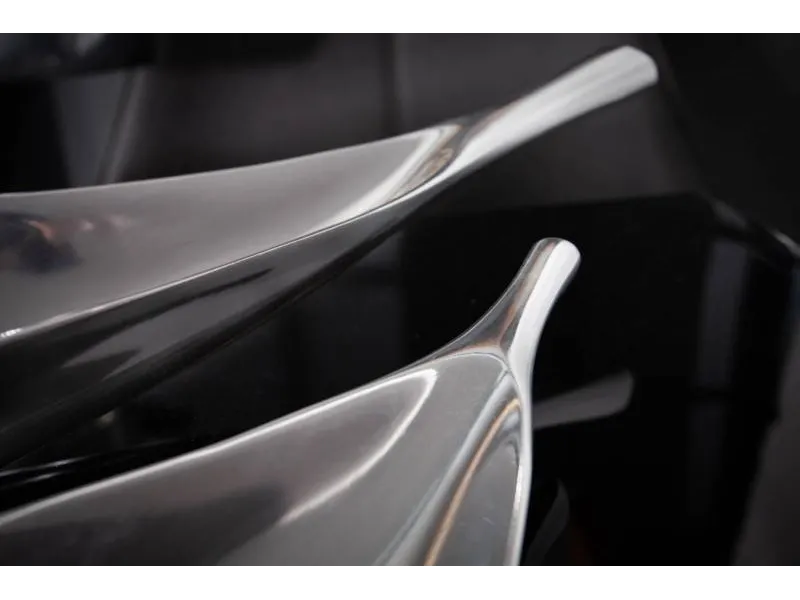 Bol de fruits décoratif 80x15cm en aluminium argenté