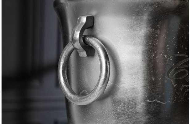 Seau à bouteille moderne de 40cm coloris argenté en aluminium