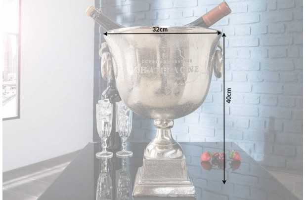 Seau à bouteille moderne de 40cm coloris argenté en aluminium