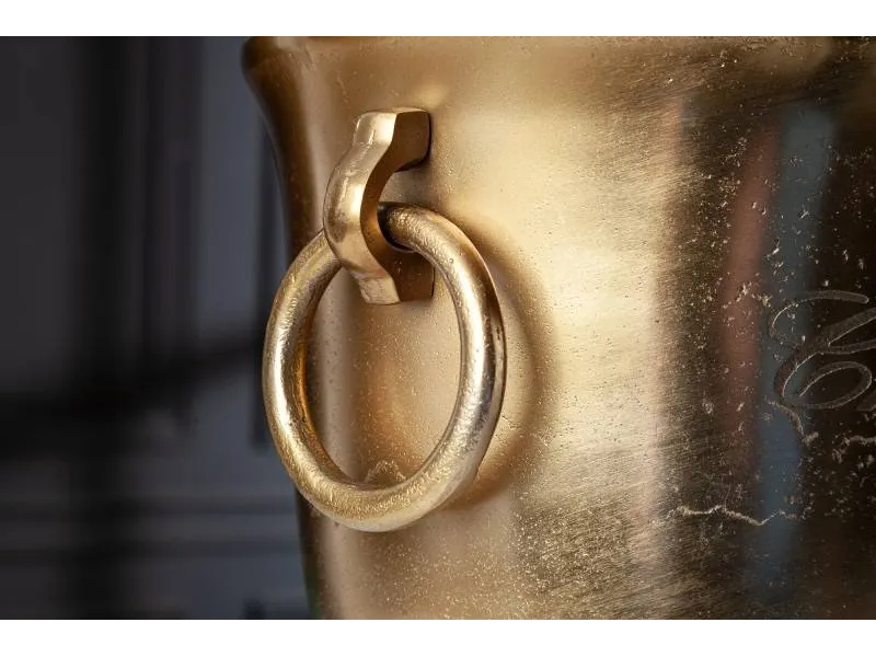 Seau à bouteille moderne de 40cm coloris doré en aluminium