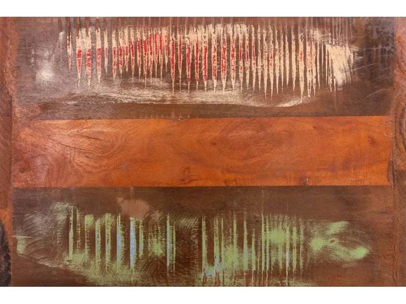 Cube de rangement 45 cm bois recyclé massif coloré