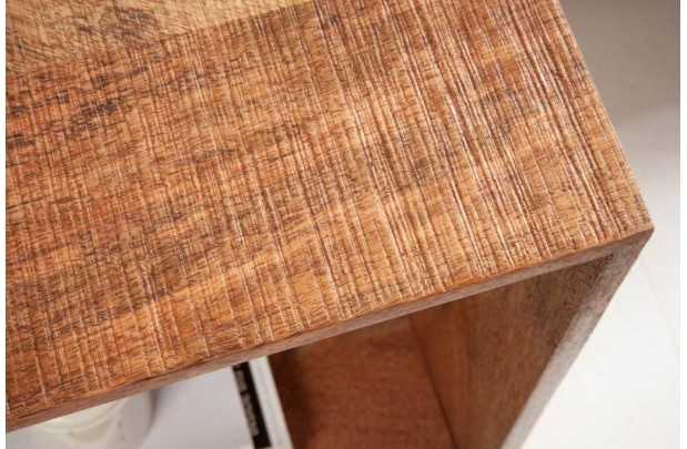 Cube de rangement 43 cm étagère design en manguier massif