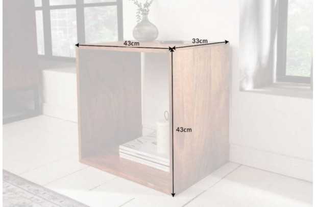 Cube de rangement 43 cm étagère design en manguier massif