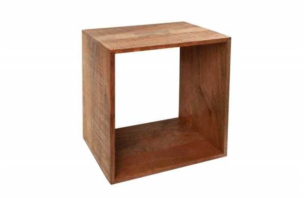 Cube de rangement 43 cm étagère design en manguier massif