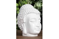 Statue tête bouddha blanche