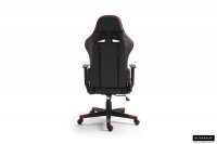 Chaise de bureau ergonomique pour jeu vidéo, sans repose-pieds, rouge/noir