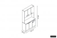 Meuble de rangement autoportant pour la cuisine en bois composite blanc