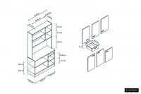 Meuble de rangement autoportant pour la cuisine en bois composite blanc