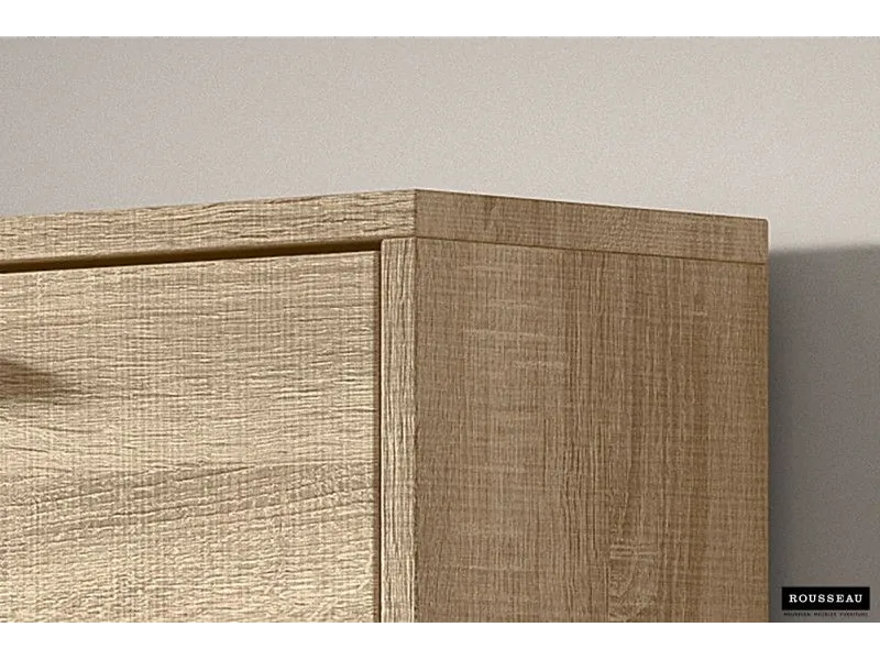 Meuble rangement chaussures, 3 compartiments, coloris chêne