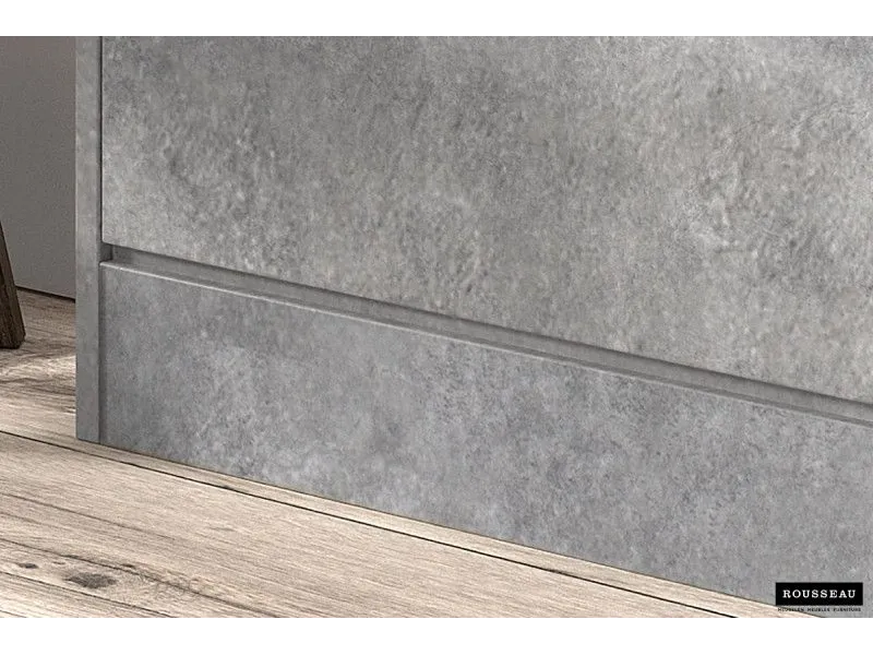 Meuble rangement chaussures, 3 compartiments, coloris béton