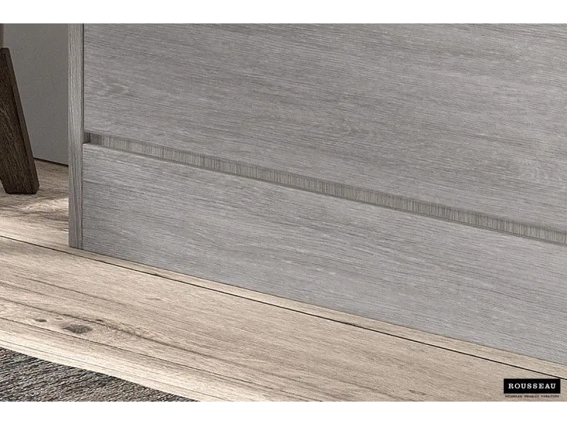 Meuble rangement chaussures, 4 compartiments, coloris chêne gris