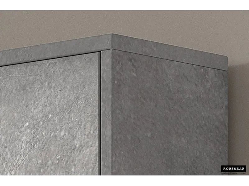 Meuble rangement chaussures, 4 compartiments, coloris béton