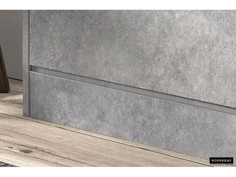 Meuble rangement chaussures, 4 compartiments, coloris béton