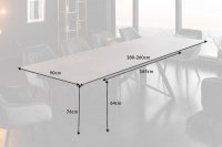 Table à manger extensible aspect béton céramique 180-220-260cm