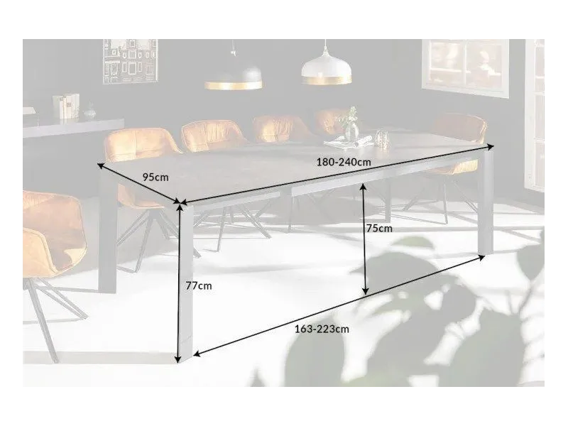 Table à manger extensible 180-240cm anthracite