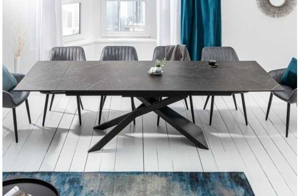 Table à manger extensible 180-220-260cm céramique aspect graphite
