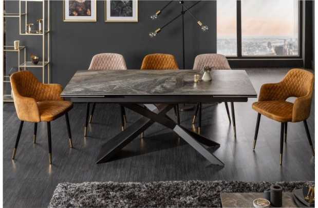 Table à manger extensible 180-220-260cm céramique aspect marbre