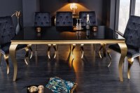 copy of Table de salle à manger 180cm design baroque en noir et argent