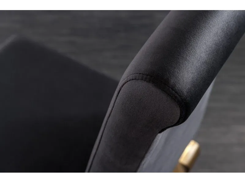 Lot de 2 Chaises de salle à manger design baroque coloris noir pieds doré