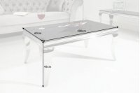 Table basse noir/argenté de style baroque 100 cm