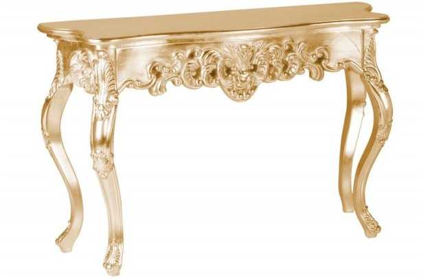 Meuble console 110 cm design classique coloris doré