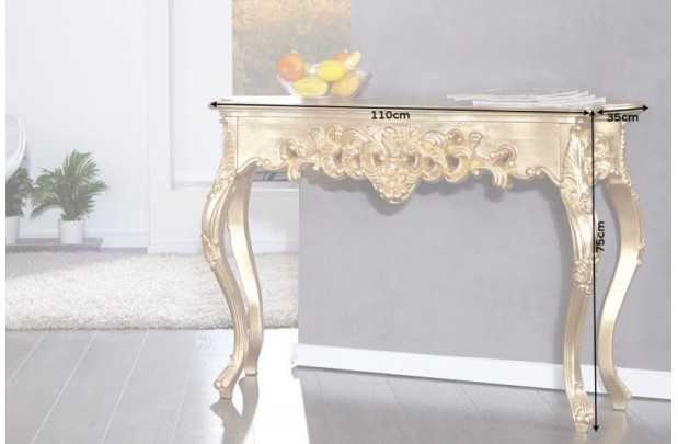Meuble console 110 cm design classique coloris doré