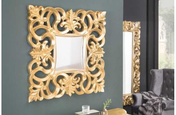 Miroir mural style baroque teinté doré 75cm