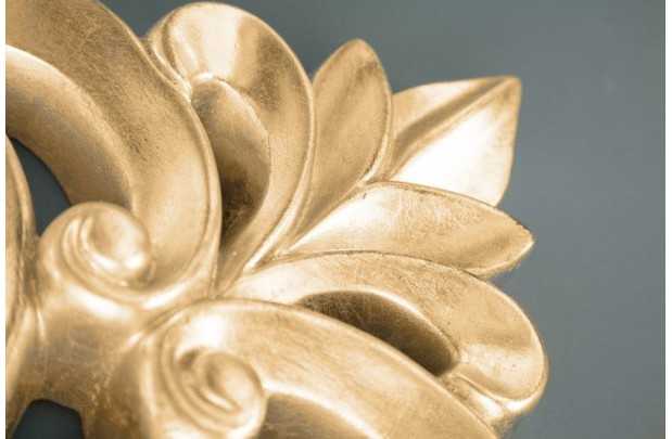 Miroir mural style baroque teinté doré 75cm