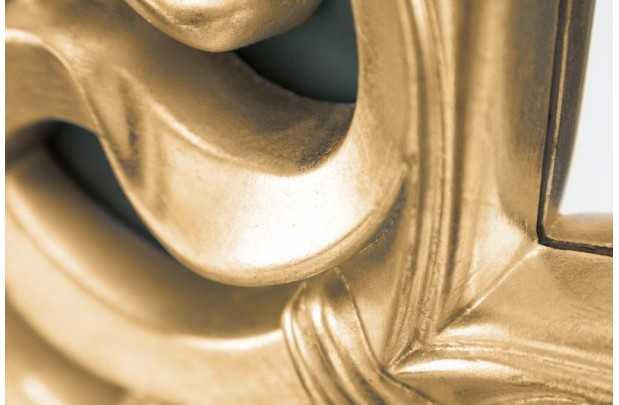 Miroir mural style baroque teinté doré 75cm