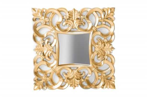 Miroir mural style baroque teinté doré 75cm