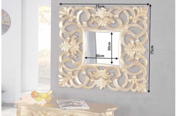 Miroir mural style baroque teinté doré 75cm